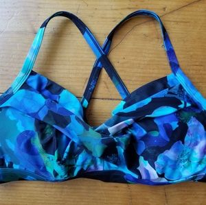Athleta Blue Mystique Twister Bikink Top 38 B/C